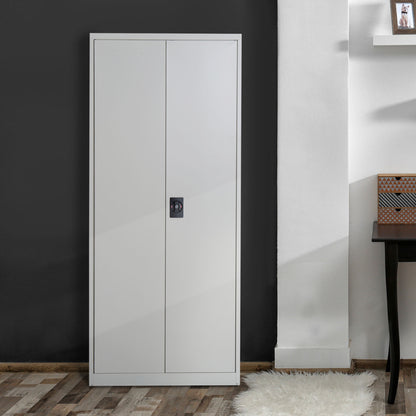 Vinsetto Cool Rolled Steel Tall Office Lockable Filing Cabinet 2 Doors 4 Internal Adjustable Shelves Bookcase Cabinet Storage Unit 80 L x 40 W x 184 cm 