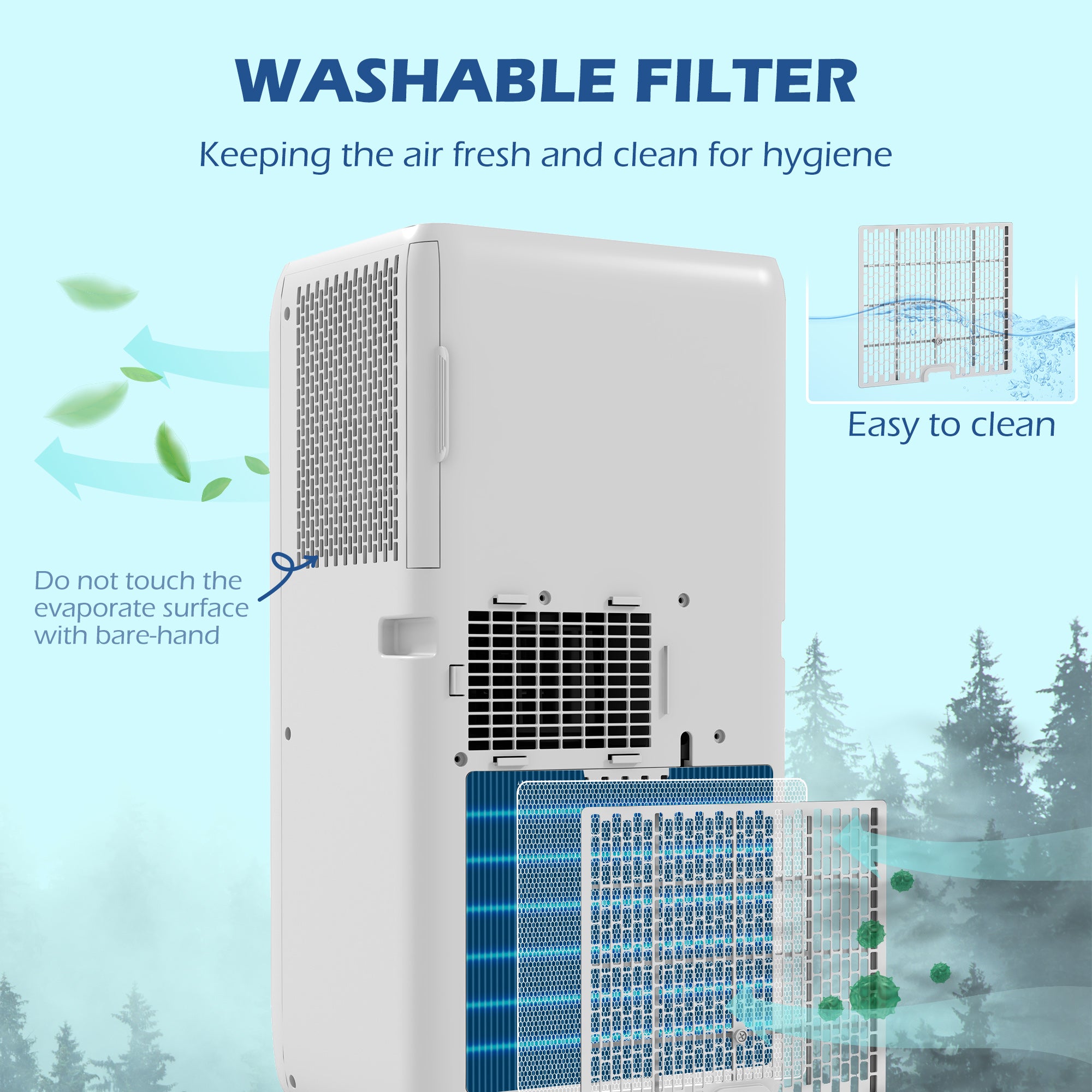 HOMCOM 9,000 BTU Mobile Air Conditioner for Room up to 20m\'c2\'b2, with Dehumidifier, 24H Timer, Wheels, Window Mount Kit