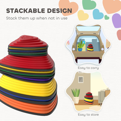 AIYAPLAY 11-Piece Stepping Stones for Kids, Stackable Sensory Toys Outdoor Indoor, Obstacle Course for Balance and Motor Skills 