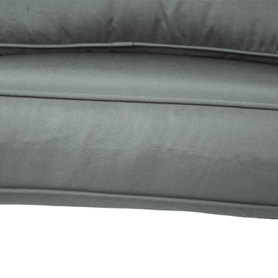 Outsunny 2 Seater Back and Seat Cushion Pillows Replacement, Patio Chair Cushions Set for Indoor Outdoor, Charcoal Grey 