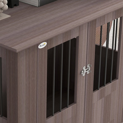 PawHut Dog Crate Table for Medium and Large Dogs with Magnetic Door for Indoor Use, 95 x 55 x 75 cm, Purple 