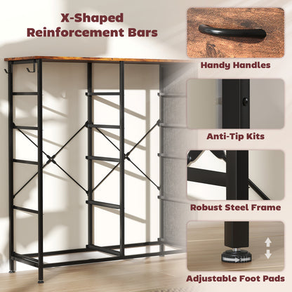 HOMCOM Chest of Ten Fabric Drawers - Rustic Brown