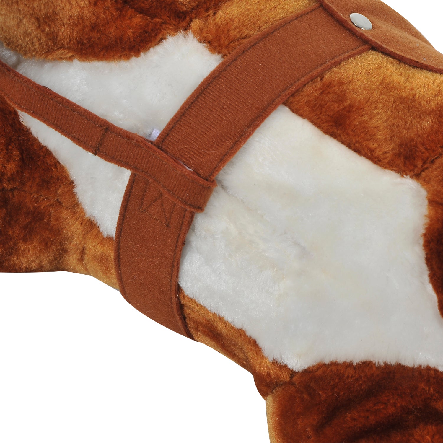 HOMCOM Rocking Horse Kids Ride on Walking Horse Animal Pony Wheeled Riding Plush Toy w/Sound for 3 Years and Up (Brown) 