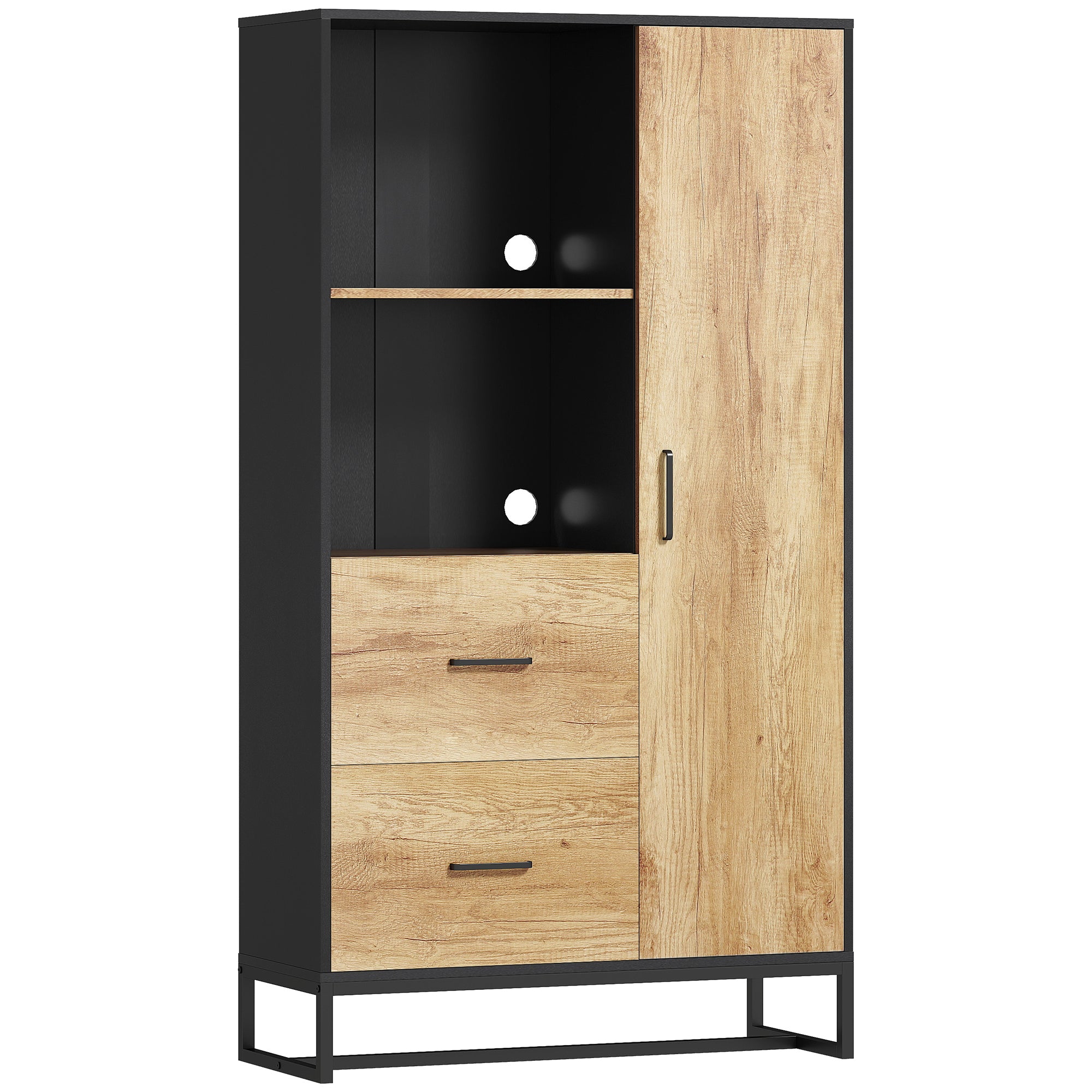 HOMCOM Tall Kitchen Cupboard, Freestanding Kitchen Pantry Cabinet with Adjustable Shelves, Drawers and Soft Close Door, 160cm 
