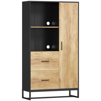 HOMCOM Tall Kitchen Cupboard, Freestanding Kitchen Pantry Cabinet with Adjustable Shelves, Drawers and Soft Close Door, 160cm 