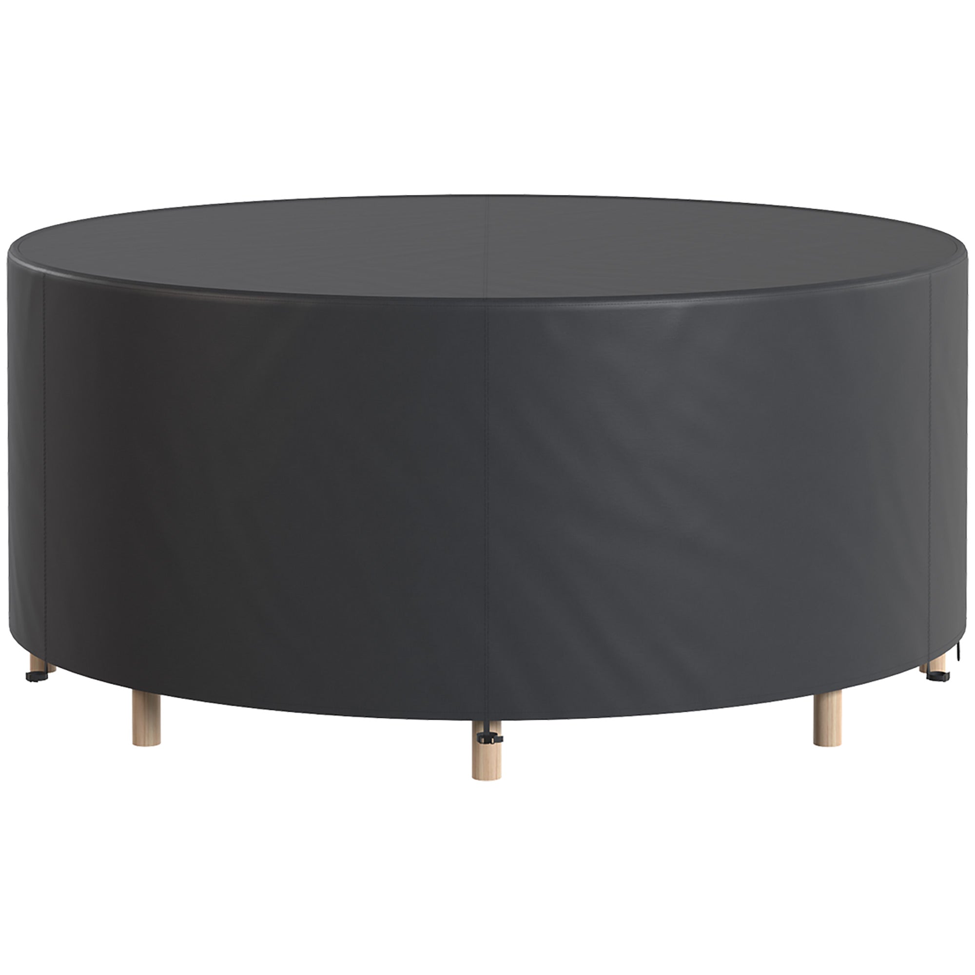 Outsunny Round Garden Furniture Cover, Waterproof Garden Table Cover, 420D Heavy Duty Oxford for Outdoor, Dia.214 x 70 cm, Black 