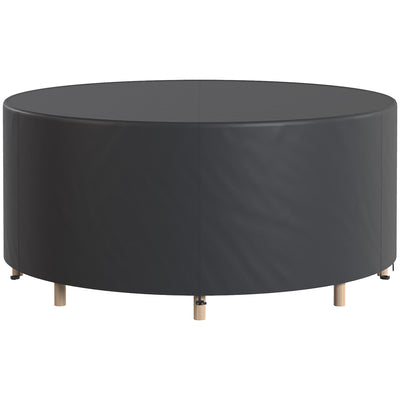 Outsunny Round Garden Furniture Cover, Waterproof Garden Table Cover, 420D Heavy Duty Oxford for Outdoor, Dia.214 x 70 cm, Black 