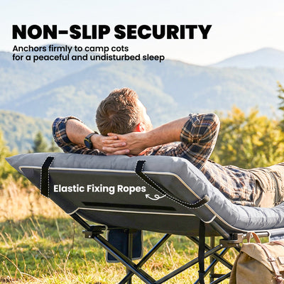 Outsunny Sleeping Mat, Foldable Camping Mattress Pad with Elastic Straps, Light Grey 
