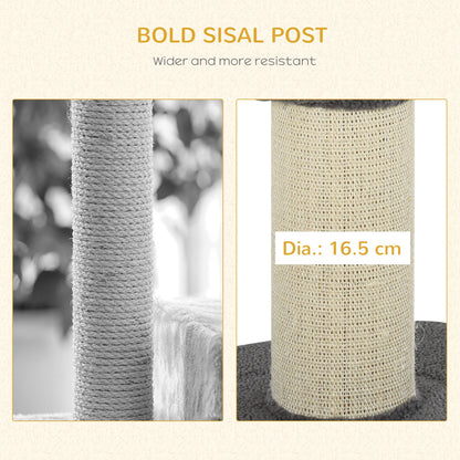 PawHut 91cm Cat Tower Scratching Posts Cat Tree for Indoor Cats Kitten Activity Centre Grey 