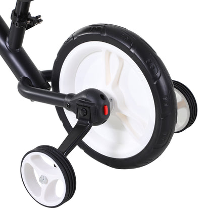 HOMCOM 11 Inch Kids Balance Bike Training Pedal Bicycle W/ Removable Stabilizers EVA Tyres Adjustable Seat Height 2 to 5 Years Gift for Boys Girls Black 