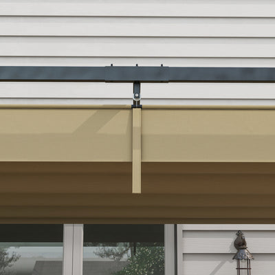 Outsunny 3x2m Metal Pergola with Retractable Roof, Garden Gazebo Canopy Shelter for Outdoor, Patio, Khaki 