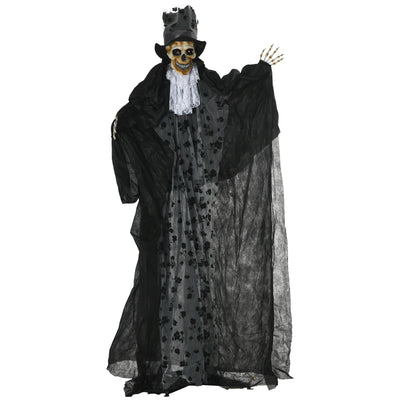Outsunny 189cm Life Size Outdoor Halloween Decorations Ghost Bridegroom, Animated Prop Animatronic Decor with Sound and Motion Activated, Light Up Eyes, Howling Sound 