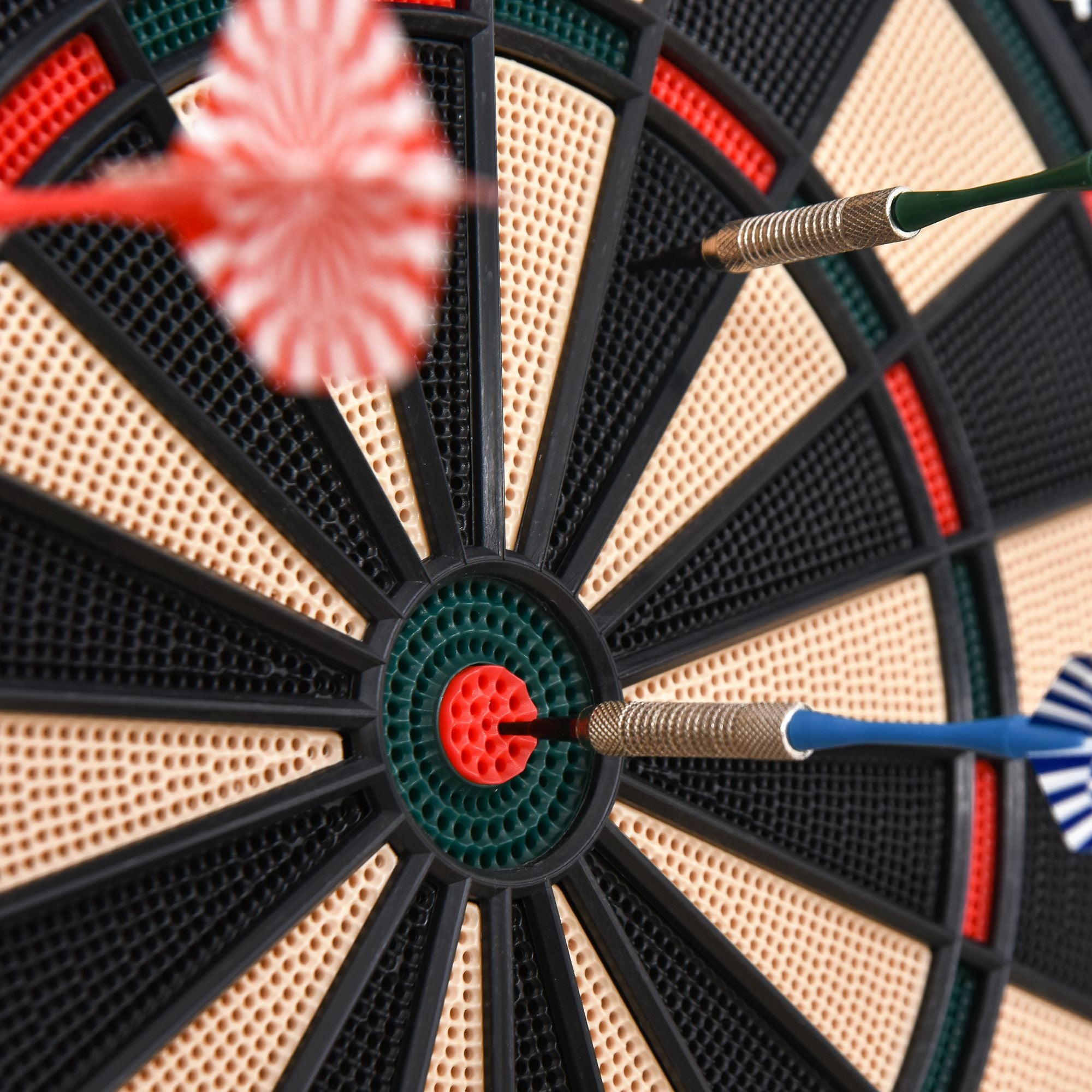 HOMCOM Electronic Hanging Dartboard LED Digital Score Set 27 Games and 202 Variations with 12 Soft Tip Darts 