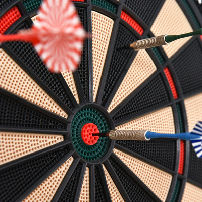 HOMCOM Electronic Hanging Dartboard LED Digital Score Set 27 Games and 202 Variations with 12 Soft Tip Darts 