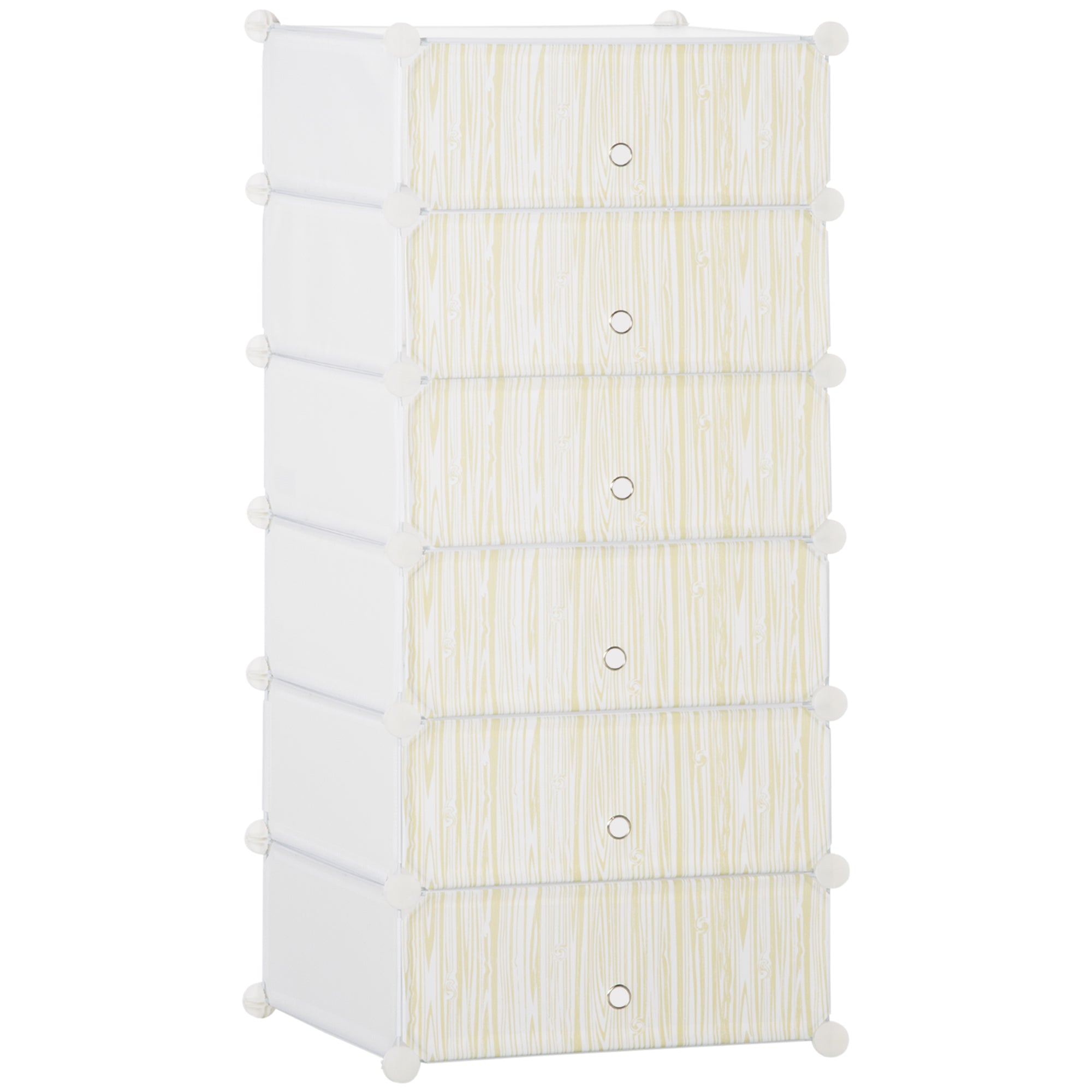 HOMCOM Six Cube Modular Storage Storage Unit - White 