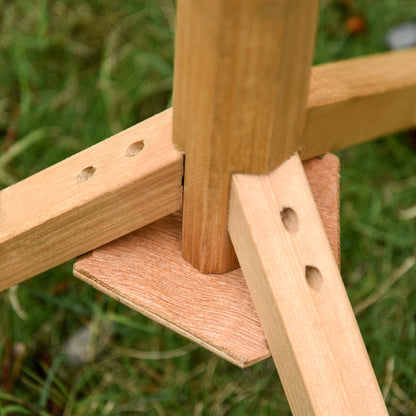 PawHut Wooden Bird Table Freestanding Feeding  Station for Garden Outside ,139H cm, Natural 