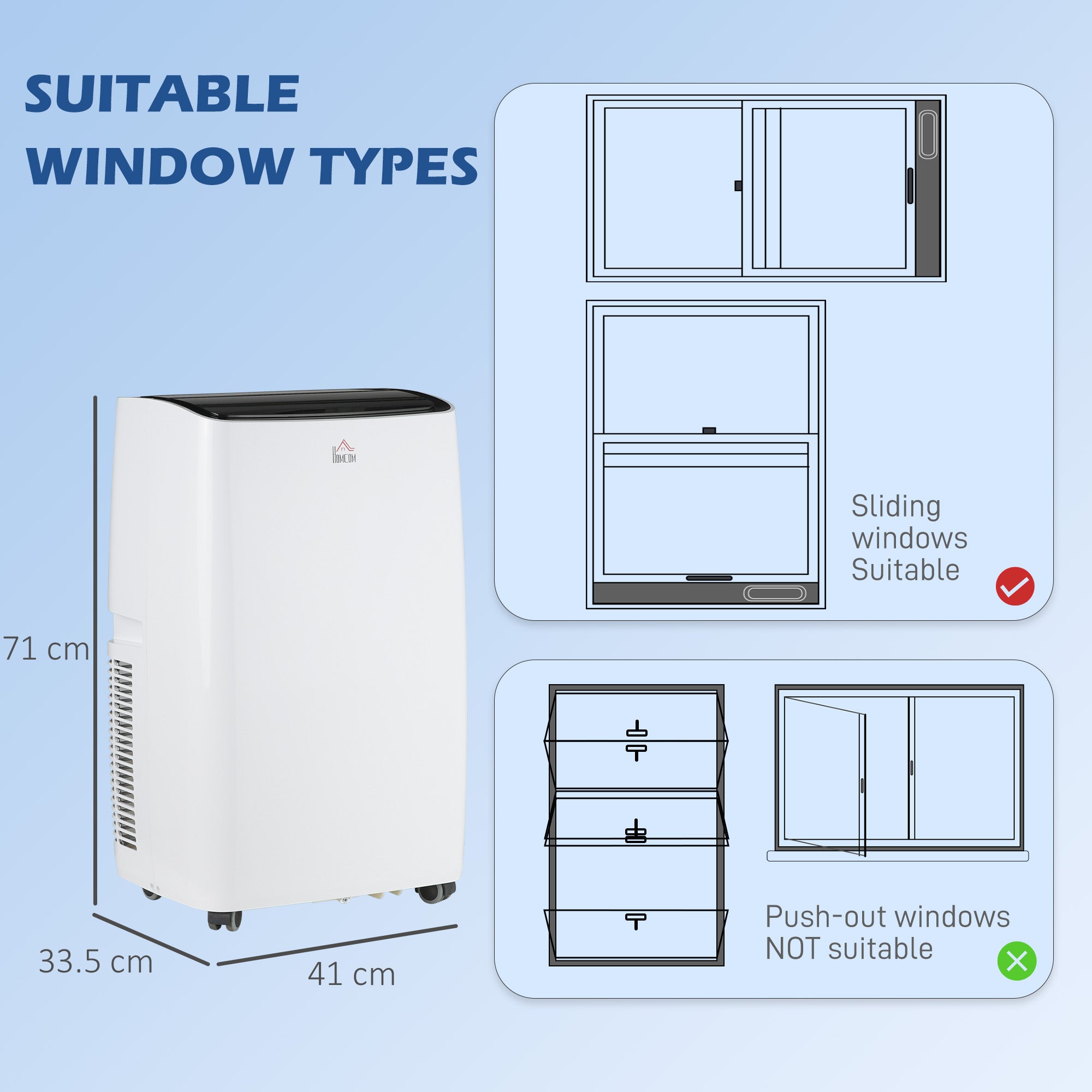 HOMCOM 14000 BTU Air Conditioning Unit, 3-in-1 Portable Air Conditioner, Dehumidifier, Cooling Fan with 3 Speeds, Remote Control, LED Display, 24H Timer, Window Venting Kit, Children Lock, 40m\'c2\'b2