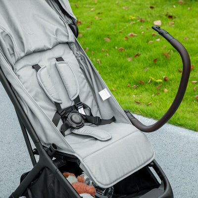 AIYAPLAY Foldable Baby Stroller with Adjustable Seat, 5-Point Harness, Canopy, Basket, 6.3kg Lightweight & Compact, Light Grey 