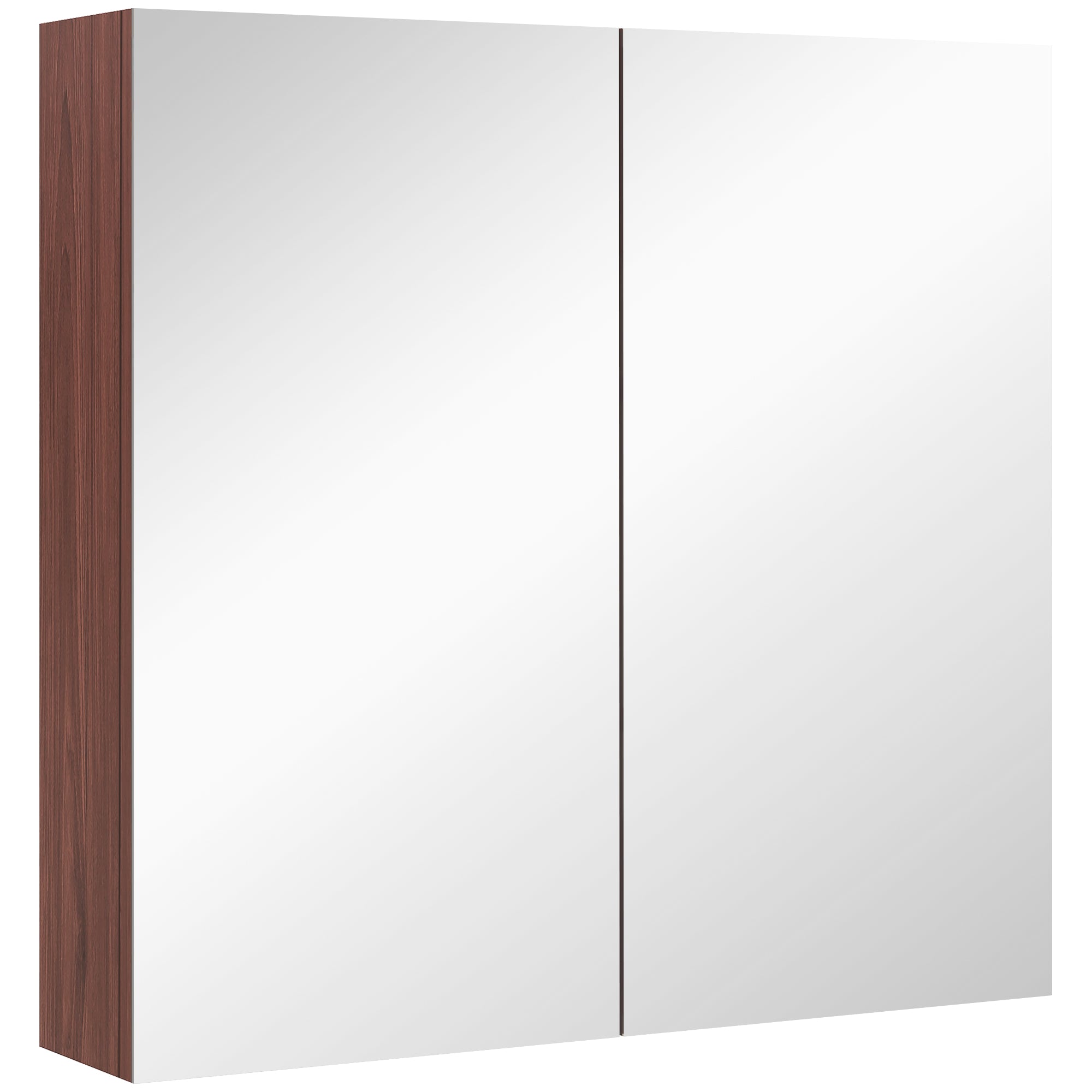 kleankin Double Door Bathroom Mirror Cabinet, Wall Mounted Bathroom Storage Cabinet, Soft Closing, 63L x 60Hcm 