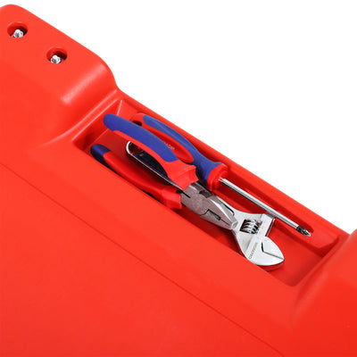 DURHAND Mechanic Vehicle Creeper Under Car Repair Padded Headrest Rolling Moulded Workshop Garage Assistance with Tool Tray, Red 