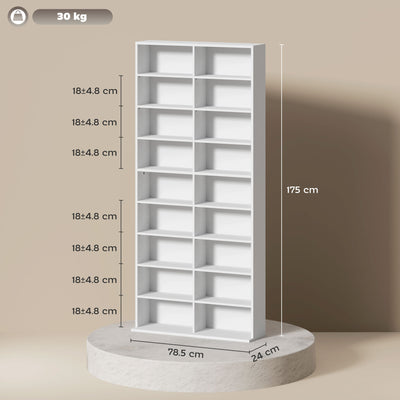 HOMCOM 640 CD Storage Tower - White 