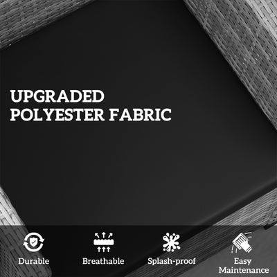 Outsunny Outdoor Seat Cushion Pads for Rattan Furniture, 3 PCs Garden Furniture Cushions, Black 