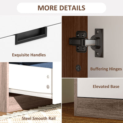 HOMCOM Two Door, Two Drawer Wardrobe - White/Brown 