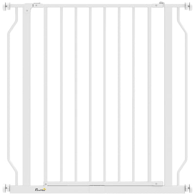 PawHut Extra Wide Dog Gate, with Door Pressure, for Doorways, Hallways, Staircases - White 