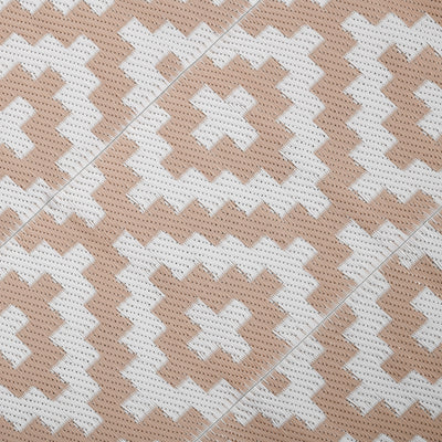 Outsunny Reversible Outdoor RV Rug, Patio Floor Mat, 274 x 182 cm Plastic Straw Rug for Garden, terrace, Beach, Camping, Coffee & White 