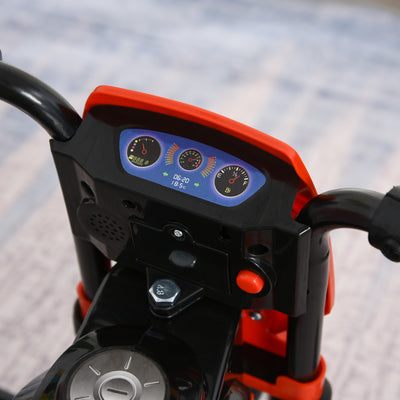 HOMCOM Toddler Pedal Motorcycle Kids Ride On Tricycle Early Learning w/ Music Lights Handlebar Stickers Exercise Boys Girls Gift for Kids 18 - 36 Months Red 