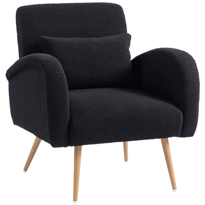 HOMCOM Teddy Fleece Accent Chair - Black 