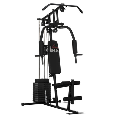 HOMCOM Multifunction Home Gym Machine, with 45kg Weight Stacks, for Strength Training 