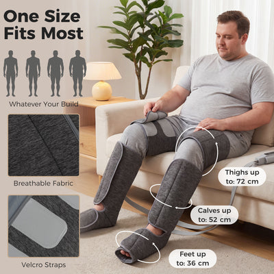 HOMCOM Leg Massager with Heat, Compression, 3 Auto Modes & 3 Intensities, Foot and Calf Massage Machine
