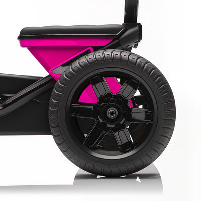 AIYAPLAY Pedal Go Kart for Kids 2-5 Years, with Silent EVA Wheels, Metal Frame, Pink 