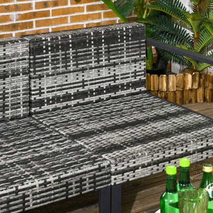 Outsunny Six-Piece Rattan Garden Sofa Set - Dark Grey