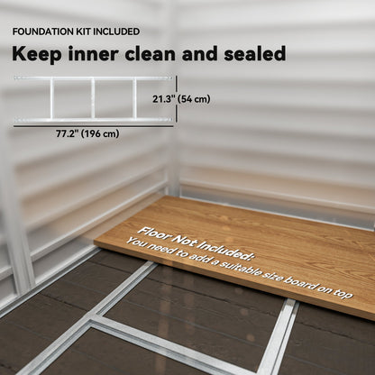 Outsunny 7 x 4ft Garden Shed, Easy to Assemble, Upgraded Galvanised Steel Frame with Foundation Kit, Double Doors with Lock, Outdoor Metal Shed with Vents and Gloves, Garden Storage Shed, Dark Grey 