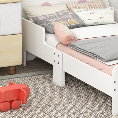 ZONEKIZ Rabbit-Designed Toddler Bed, Kids Bedroom Furniture - White 