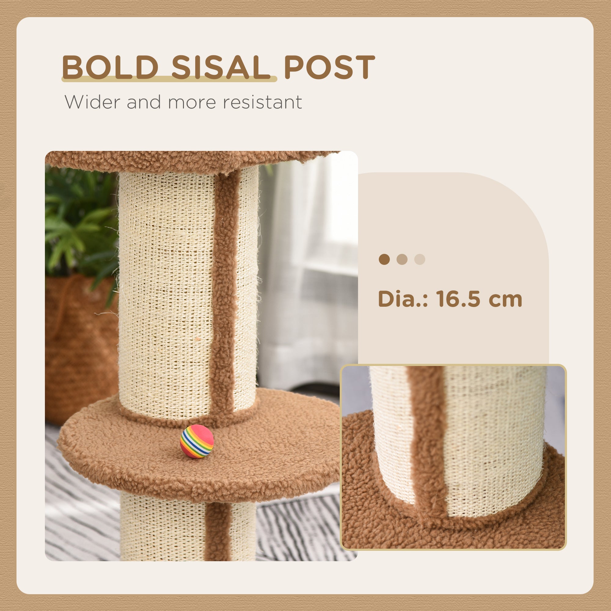 PawHut 91cm Cat Tower Scratching Posts Cat Tree for Indoor Cats Kitten Activity Centre Brown 