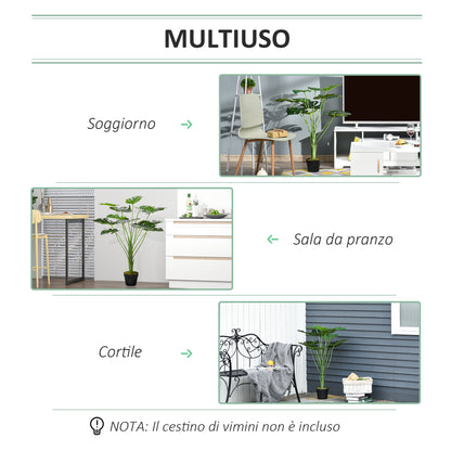 HOMCOM Decorative Artificial Monstera Plants in Pot Fake Plants for Home Indoor Outdoor Decor, 85cm 