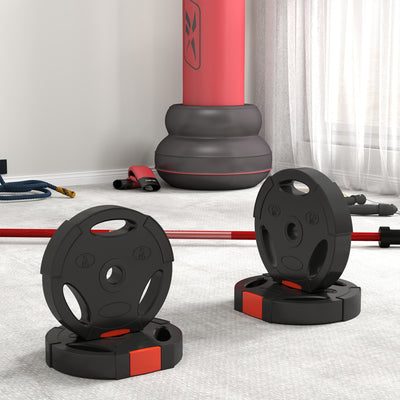 SPORTNOW Olympic Weight Plates Set, with Two 7.5kg and Two 5kg weights, Black 