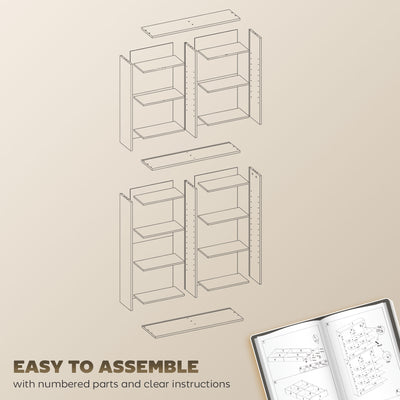HOMCOM 640 CD Storage Tower - Nature Wood Finish 