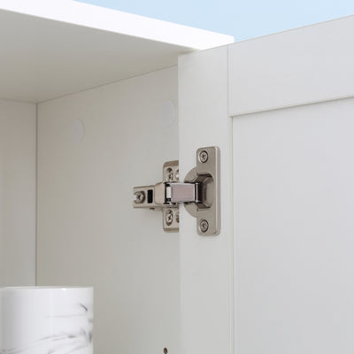 kleankin Tall Bathroom Storage Cabinet with Mirror, Narrow Bathroom Unit, Freestanding Bathroom Cupboard with Adjustable Shelves and 2 Doors, White 