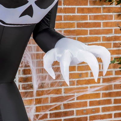 Outsunny 7ft Inflatable Halloween Ghost with Horns, Blow-Up Outdoor LED Display with Flame Effect for Garden, Lawn, Party, Holiday 