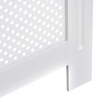 HOMCOM Wooden Radiator Cover Heating Cabinet Modern Home Furniture Grill Style  White Painted (Small) 