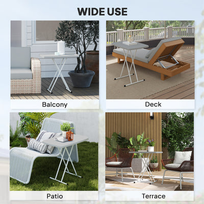 Outsunny Minimal Folding Outdoor Table - Grey/White 