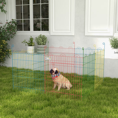 PawHut Pet Playpen Crate, with Eight Panels, Door, for Indoors and Outdoors, 60H x \'ce\'a6156cm 