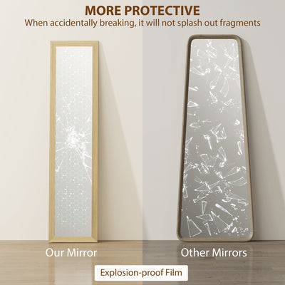 HOMCOM 37 x 157 cm Full Length Mirror - Natural 