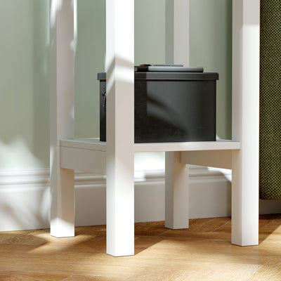 HOMCOM Set of Two Elegant Floral Cut-Out Side Tables - White 