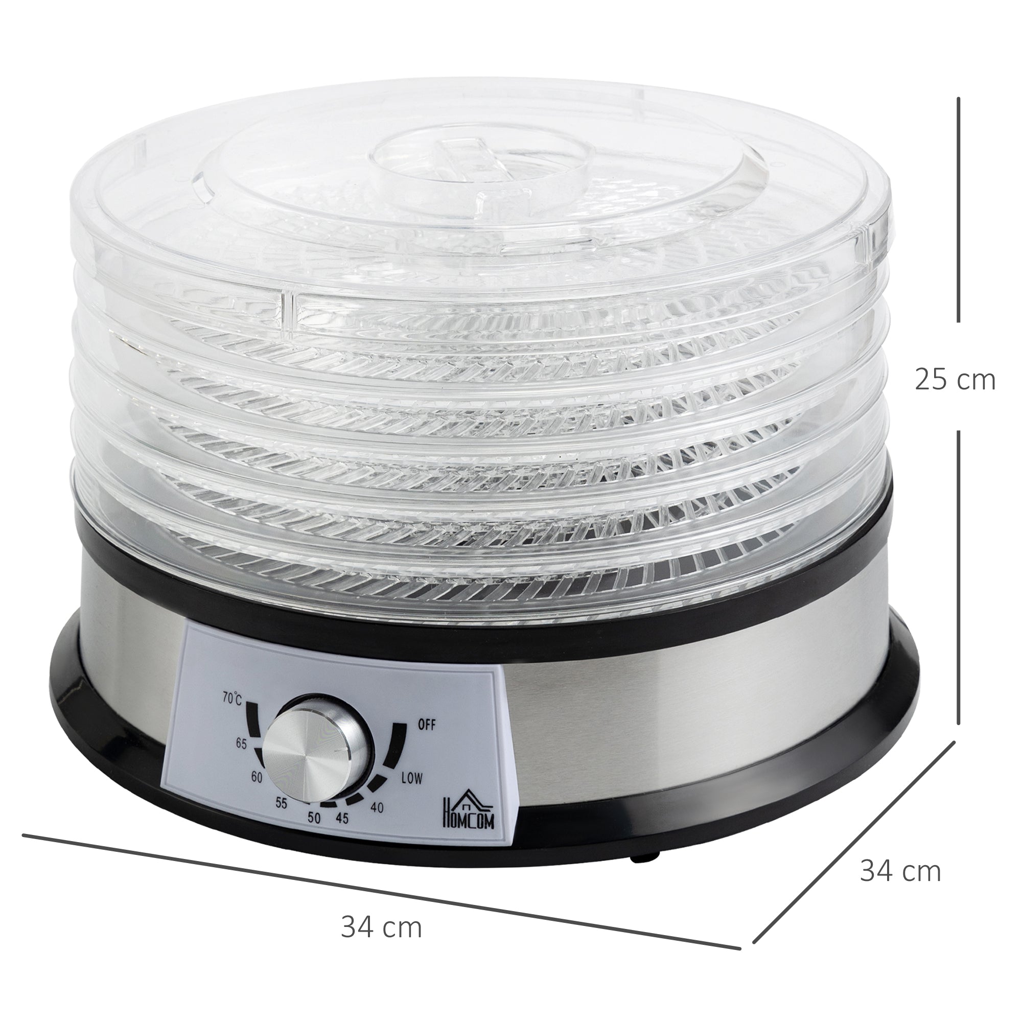 HOMCOM 40-70\'e2\'84\'83 Five-Tray Food Dehydrator