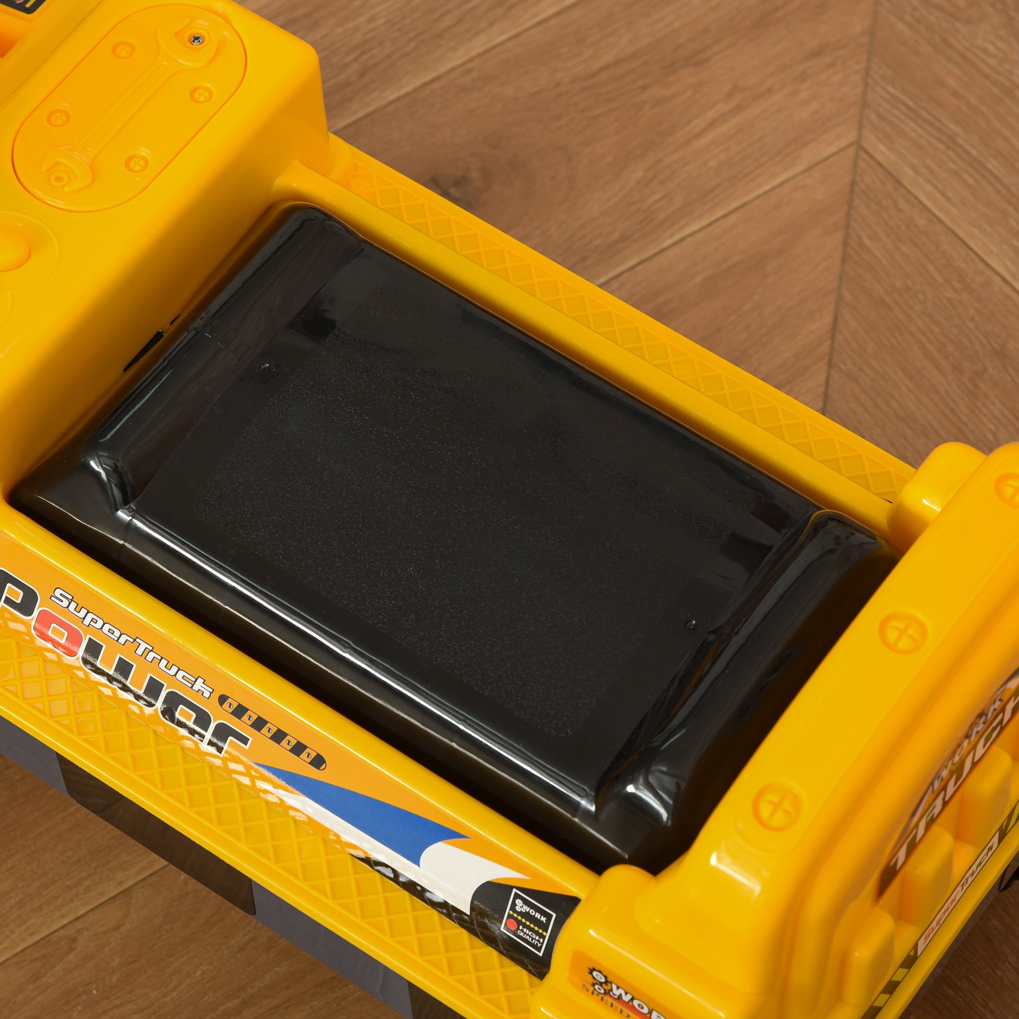HOMCOM 2 in 1 Ride on Excavator Digger No Power Detachable Digging Bucket and Grab Bucket Music Light for 2-3 Years Old 